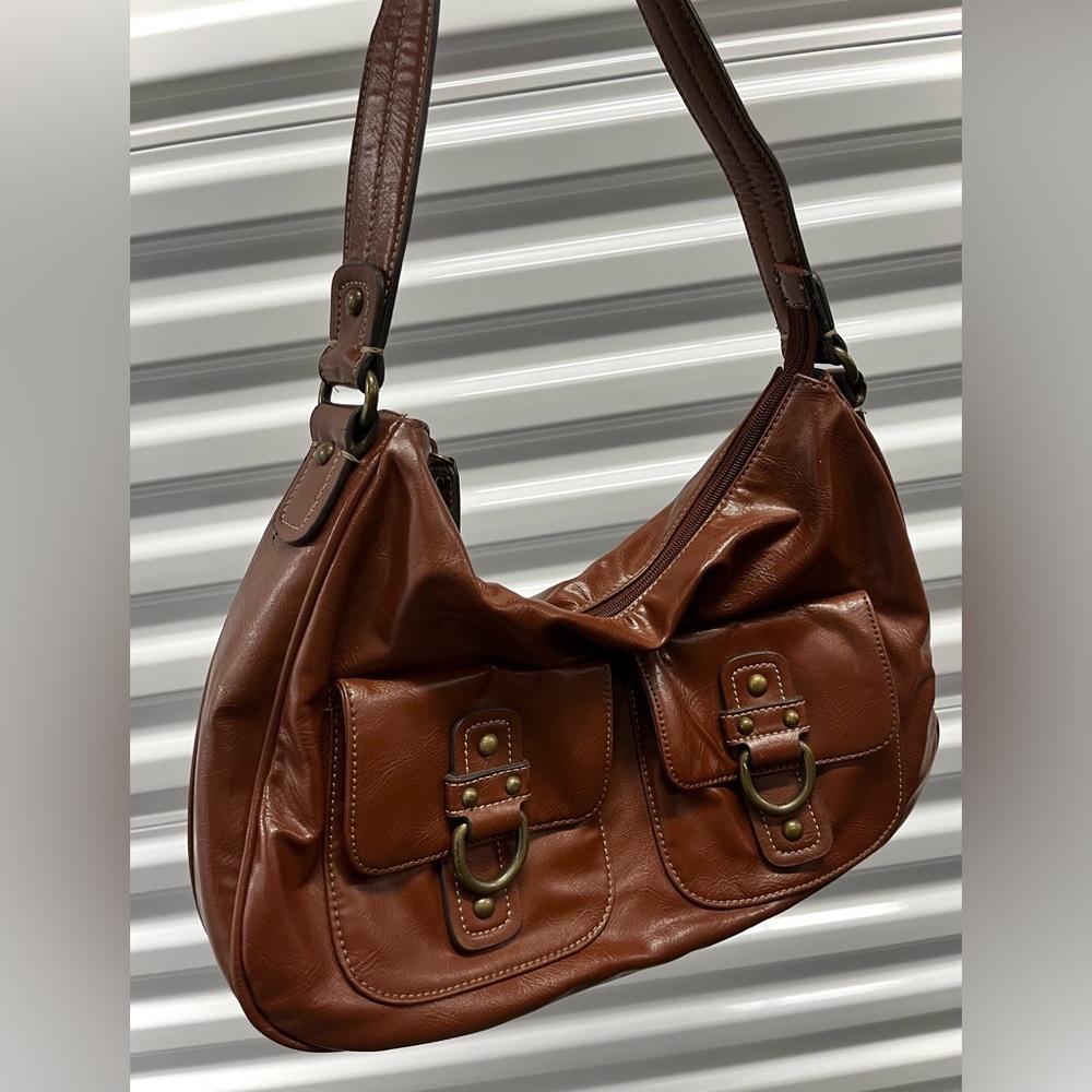 Nine West 90s Vintage Cinnamon Brown Leather Purse